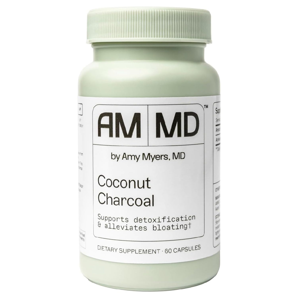 Amy Myers MD Charbon de coco capsules image-produit — prise facile après repas