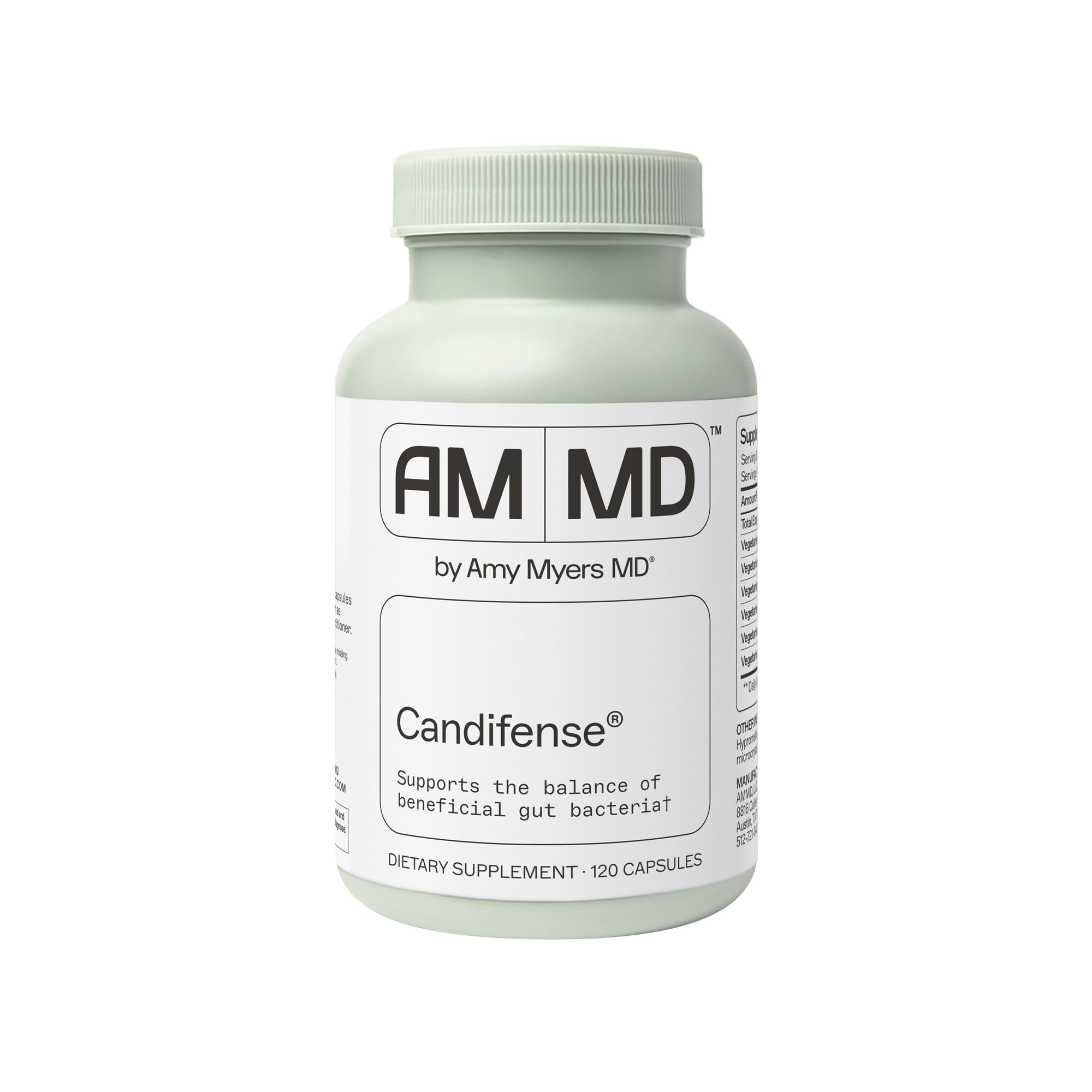 Amy Myers MD Candifense: bouteille de capsules pour l'équilibre intestinal.