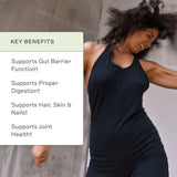 Amy Myers MD Collagen Protein, étiquette lisible et informations sur les ingrédients.