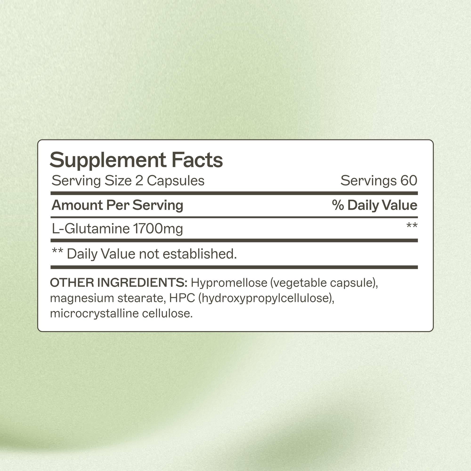 Capsules L-Glutamine Amy Myers MD pour le soutien digestif et l'intégrité intestinale.