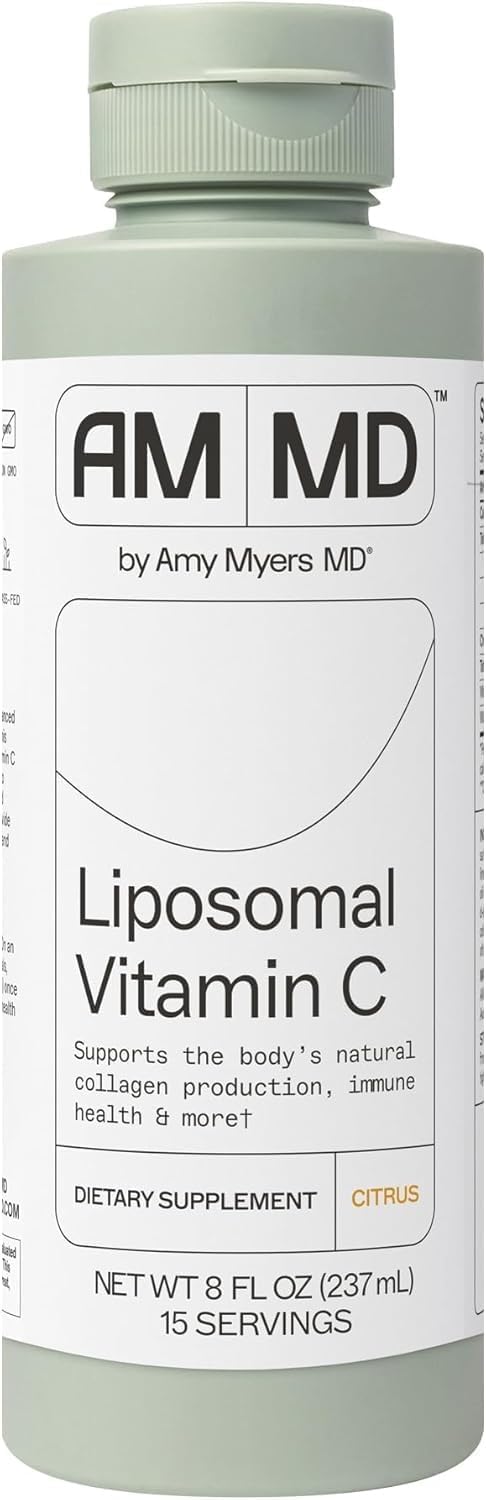 Amy Myers MD Liposomal Vitamin C, versement dans le verre, soutien potentiel de l'immunité et des tissus.