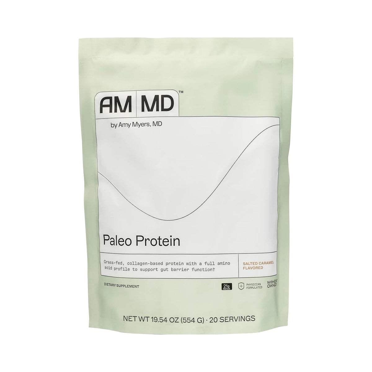 Pot Amy Myers MD Paleo Protéine Salted Caramel prêt à l'emploi.