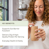 Sachet indiquant sans gluten et sans lait pour Amy Myers MD Paleo Protein.