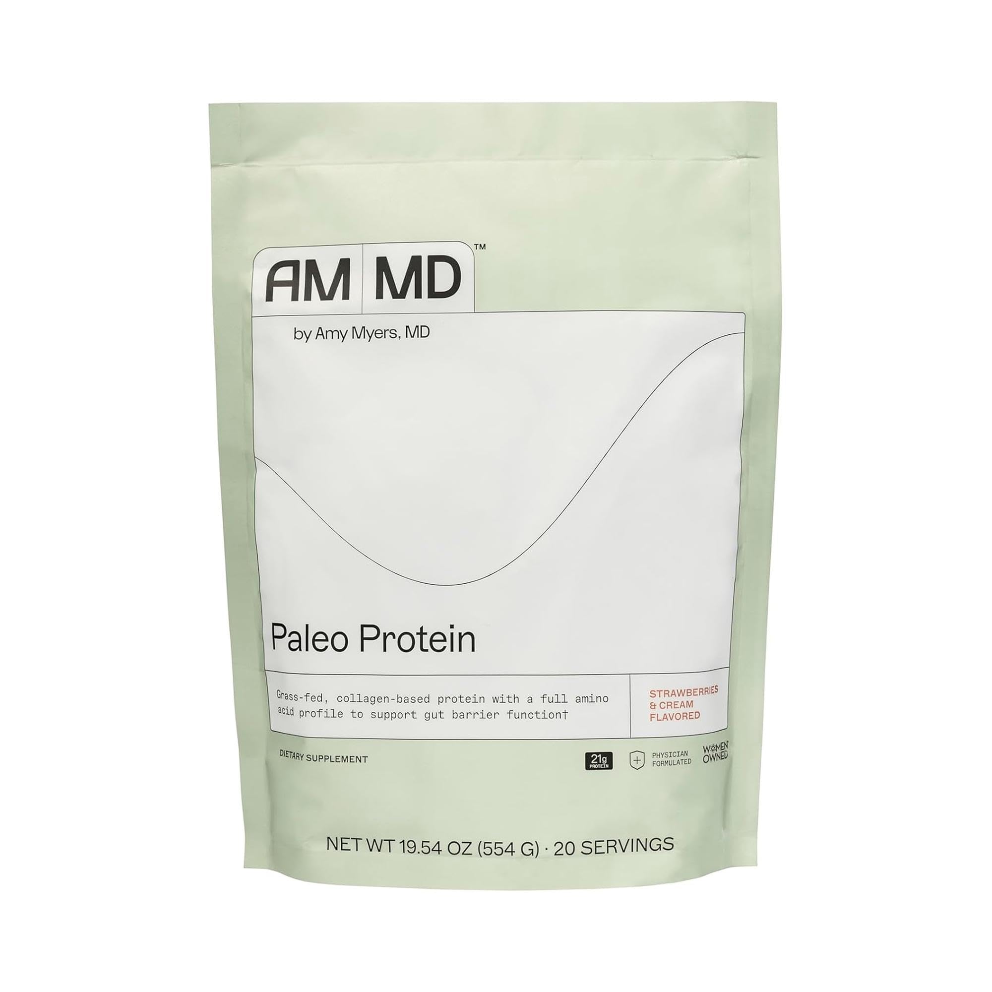 Amy Myers MD Poudre Paleo Fraises Crème, shake onctueux pour démarrer la journée.