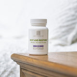 Amy Myers MD Rest and Restore – liste d'ingrédients clés favorisant calme.