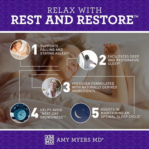 Amy Myers MD Rest and Restore – étiquette lisible sur l'emballage.