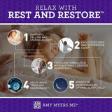 Amy Myers MD Rest and Restore – étiquette lisible sur l'emballage.
