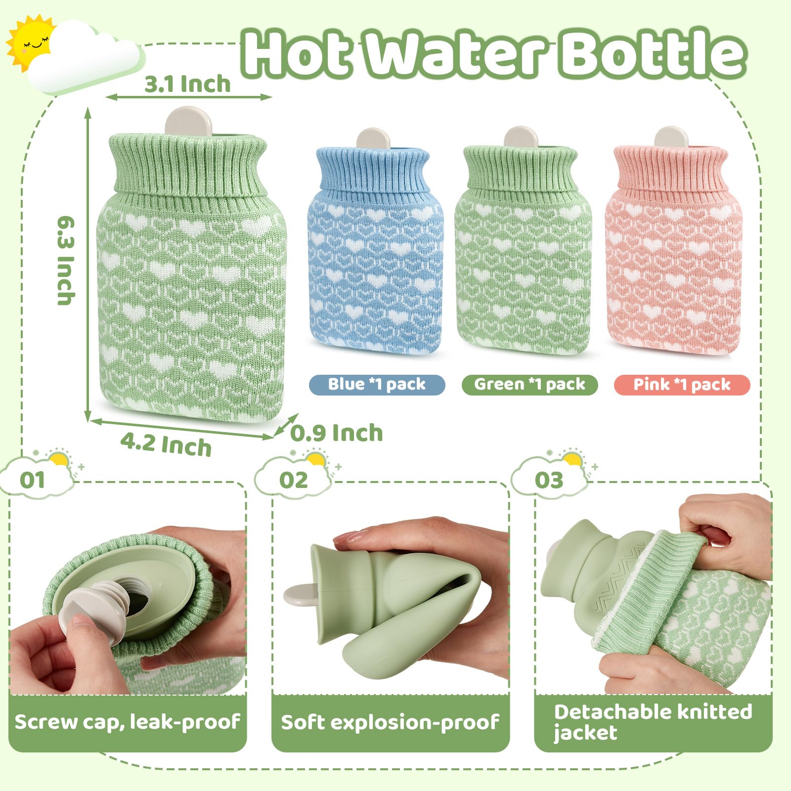 Amylove bouteille mini bleu 320 ml, compacte et facile à porter au bureau