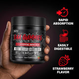 Gommes AMZXO EAA sans colorants artificiels et sans gluten.