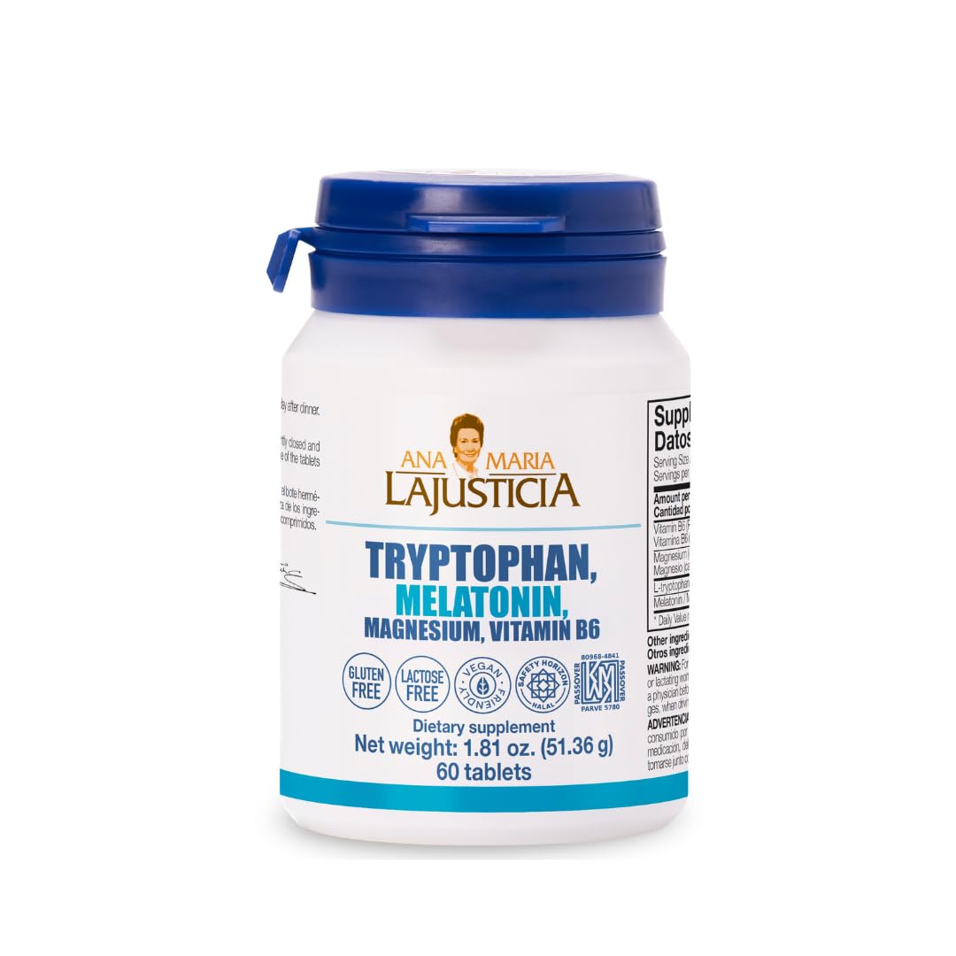 Bouteille Ana María Lajusticia avec tryptophane, magnésium, B6 et mélatonine pour dormir
