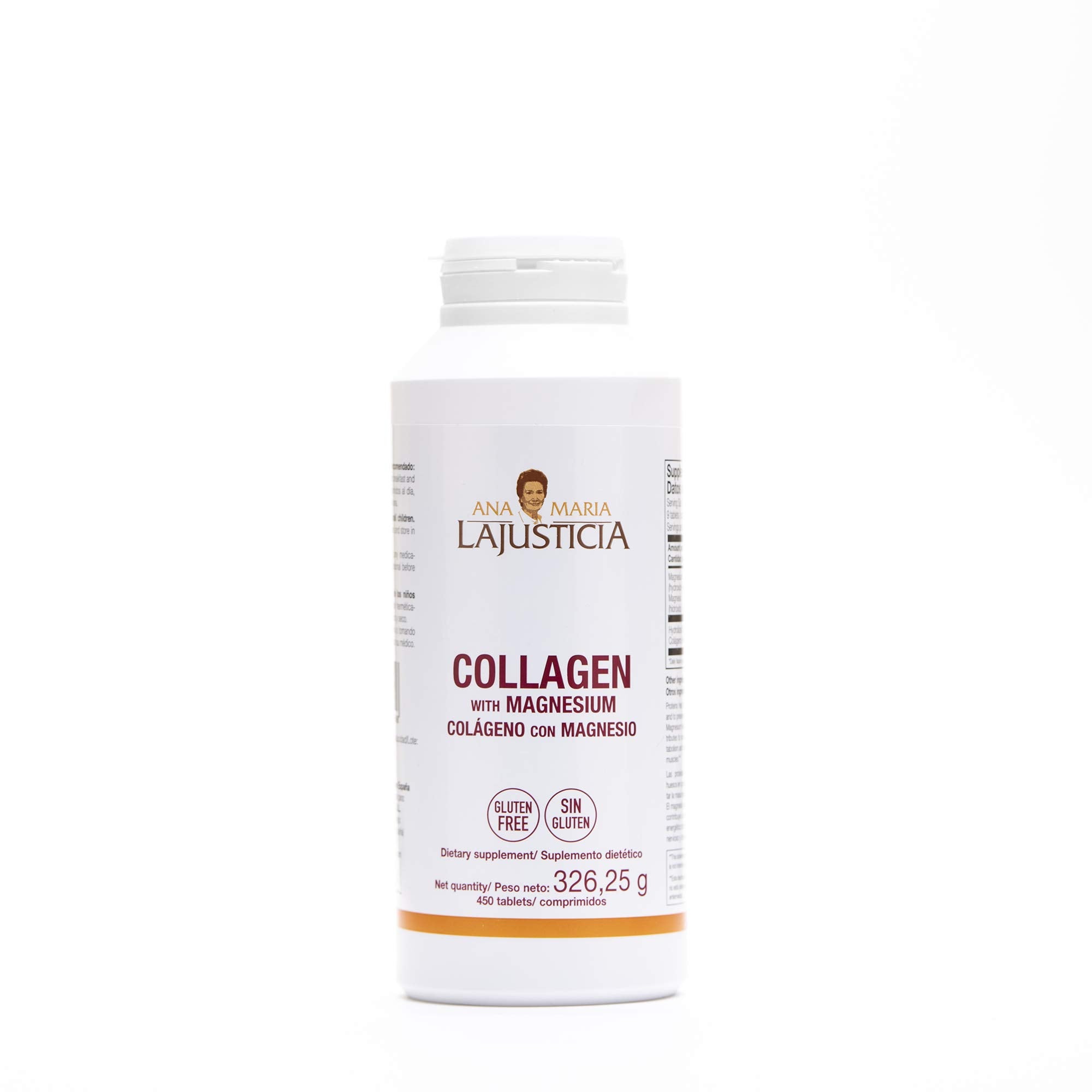 Ana María Lajusticia Collagen Magnesium 2-pack – emballage clair, facilite l'utilisation quotidienne.