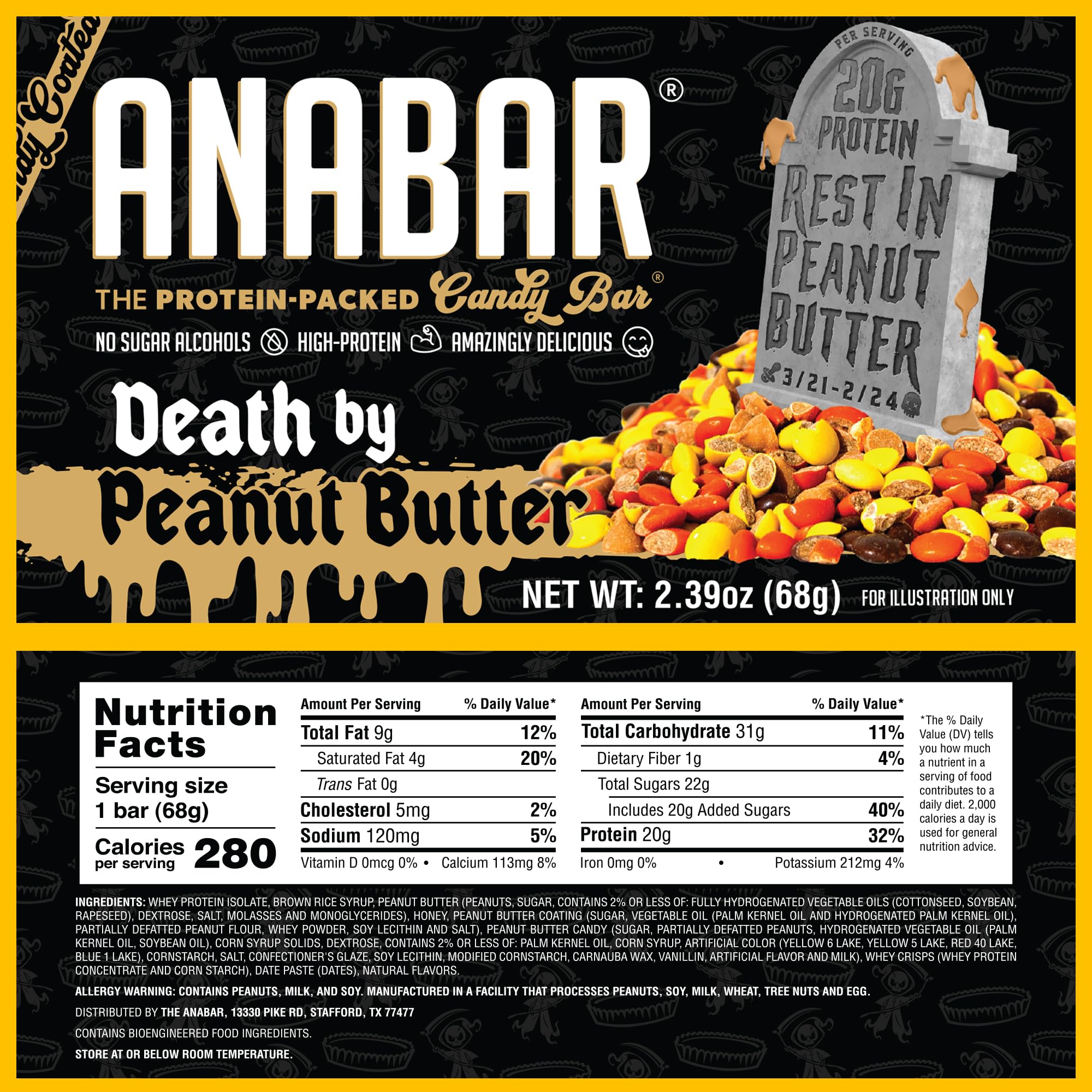Anabar barre protéinée 20 g par barre, idéal pour les entraînements.