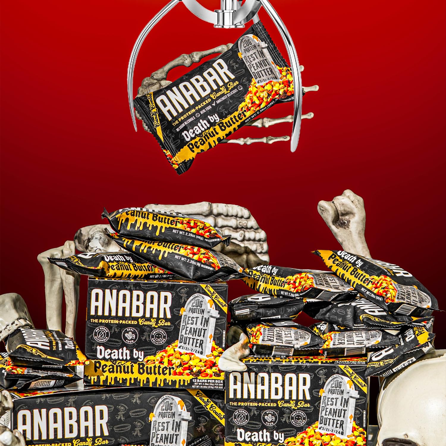 Anabar barre-protéine format pratique pour boîte-repas ou sac à dos.