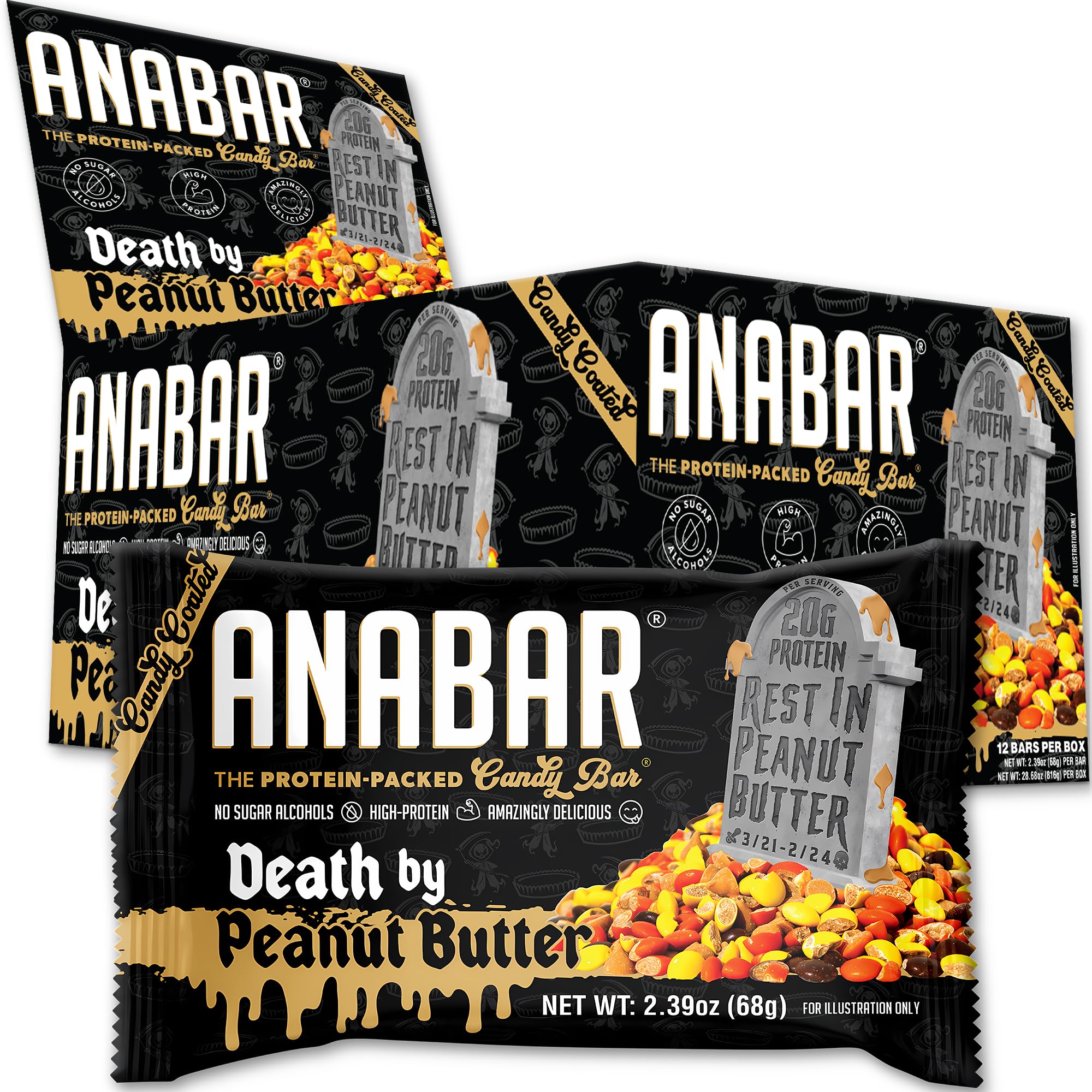 Anabar barre protéinée enrobage chocolat authentique, goût riche et texture agréable.