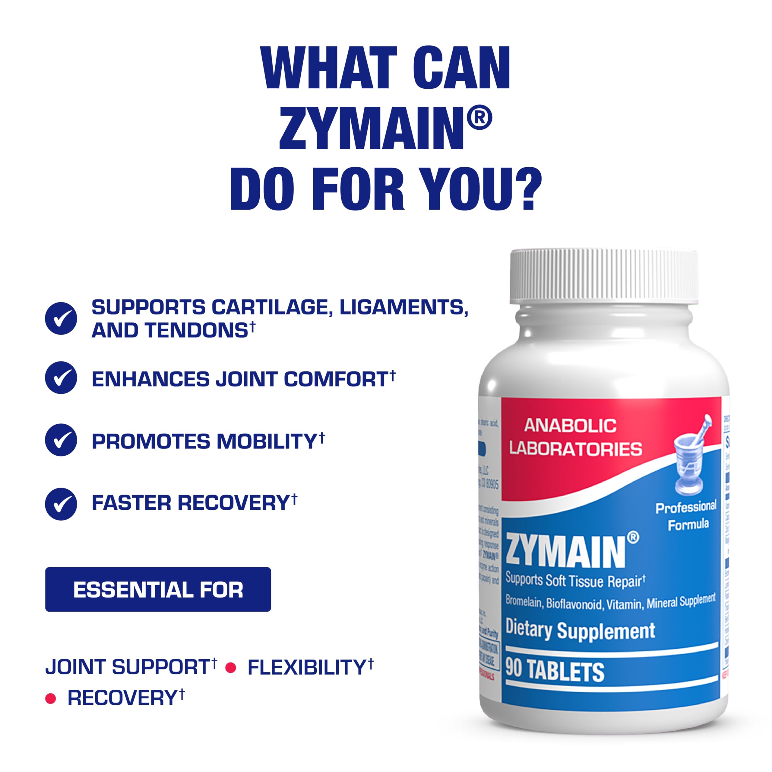 Anabolic Laboratories Zymain 90 – Tablettes professionnelles, formulation ciblée pour la mobilité.