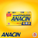 ANACIN soulagement potentiel; comprimés enrobés faciles à prendre.