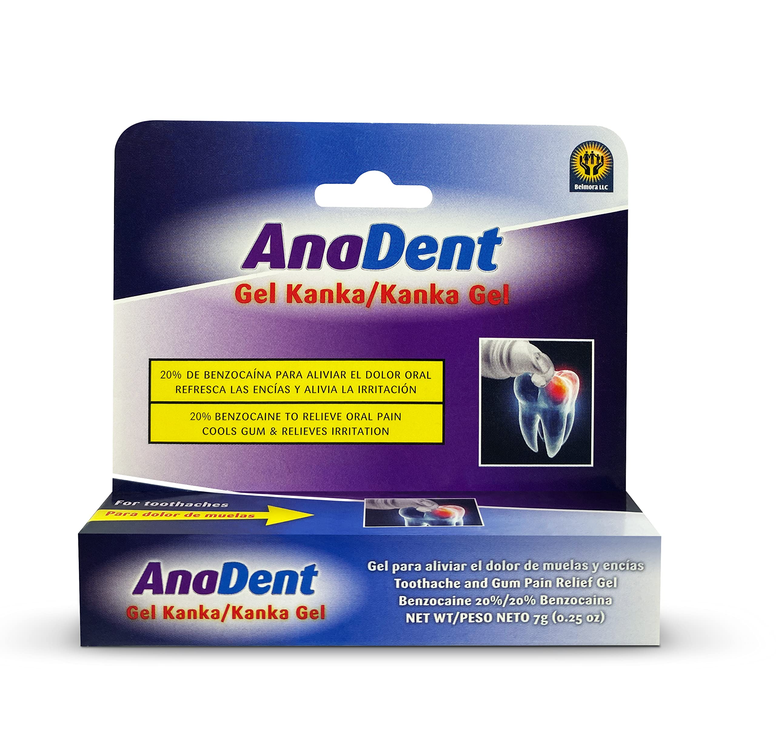 Anadent Gel Dentaire 20% benzocaïne soulage rapidement la douleur buccale.