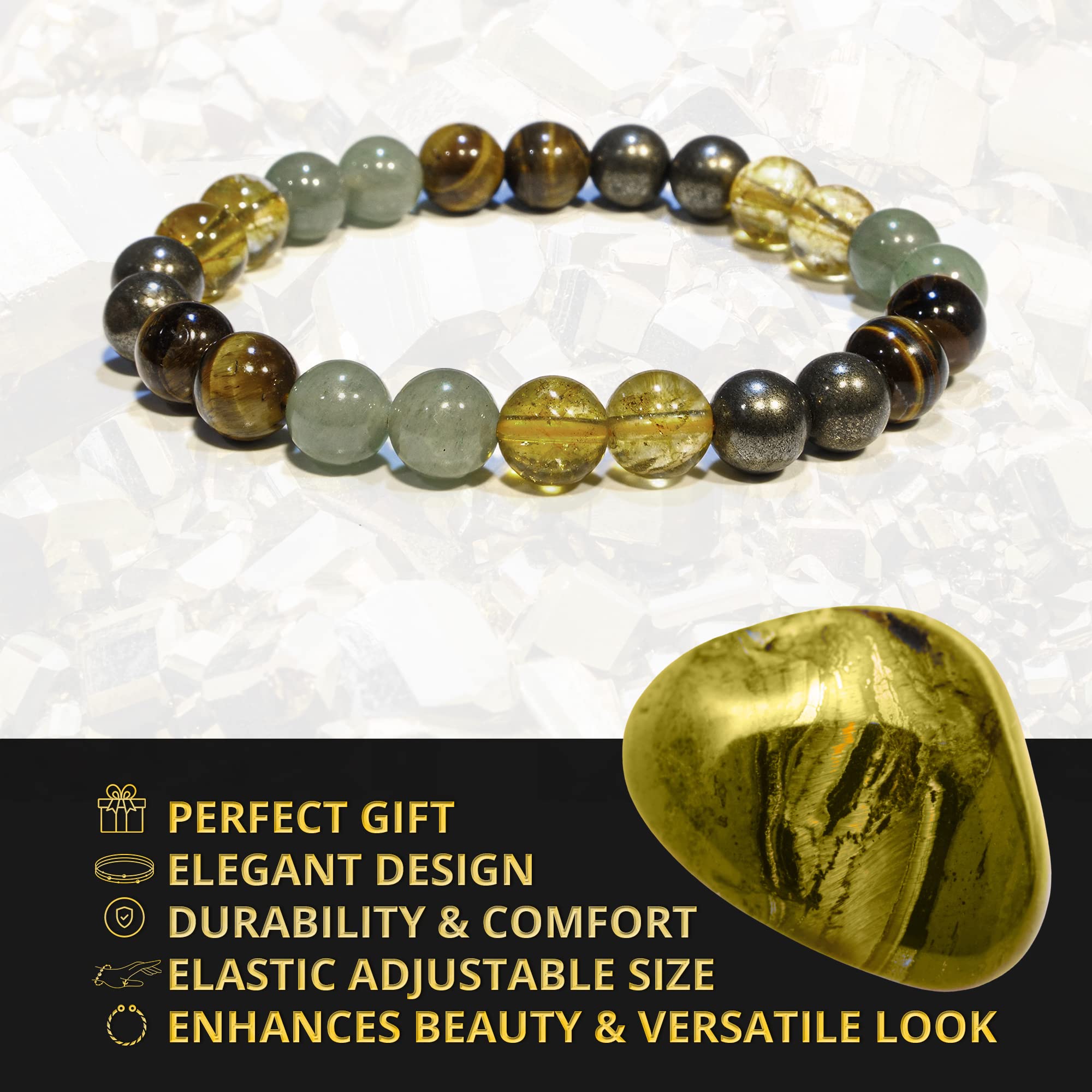 ANAYA AGATE bracelet calmes avec aventurine verte pour réduction du stress quotidien.