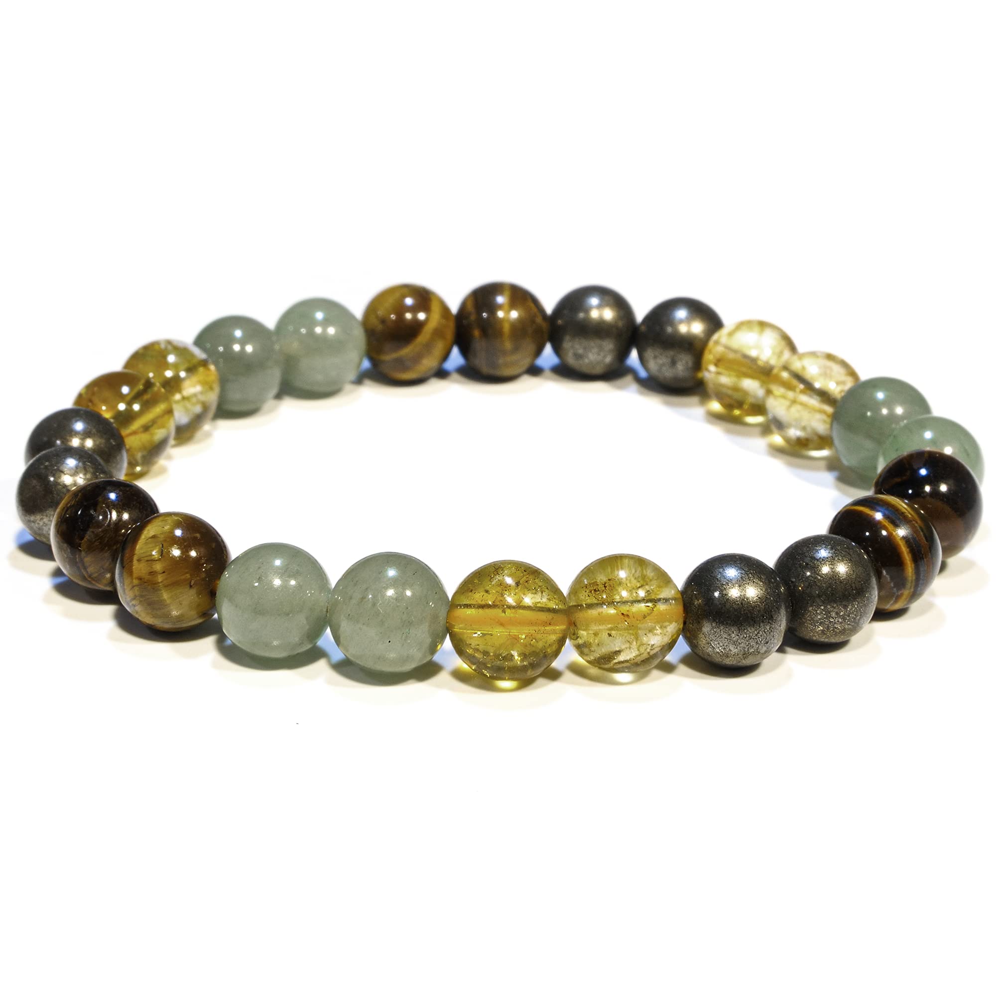 ANAYA AGATE bracelet prospérité avec pyrite et citrine, favorise ambition et calme.
