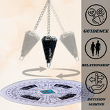 Pendule obsidienne noire ANAYA AGATE avec chaîne incluse pour sessions faciles.