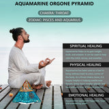 ANAYA AGATE pyramide orgonite Aquamarine, bobine cuivre visible