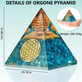 ANAYA AGATE pyramide orgonite Aquamarine, détail fleur de vie et énergie positive
