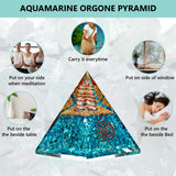 ANAYA AGATE pyramide orgonite Aquamarine, lumière et reflets