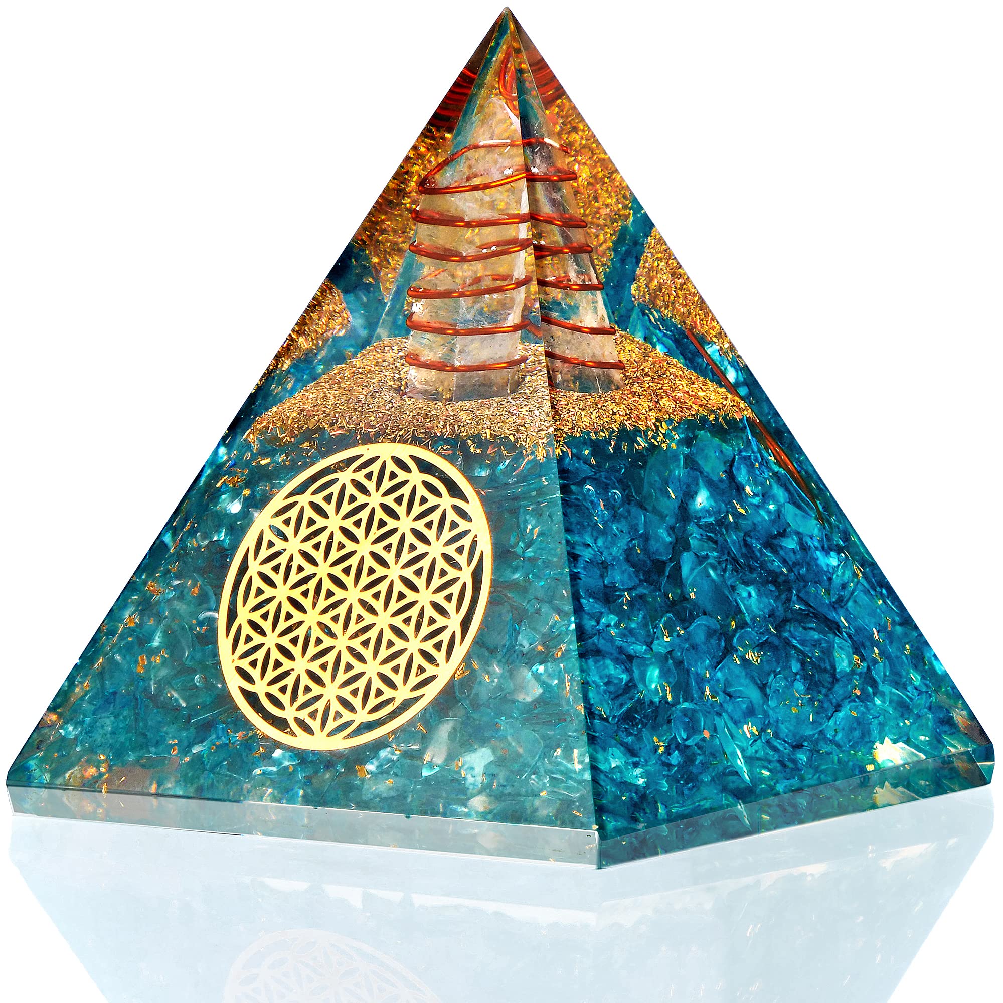 ANAYA AGATE Pyramide orgonite Aquamarine, ambiance calme potentielle