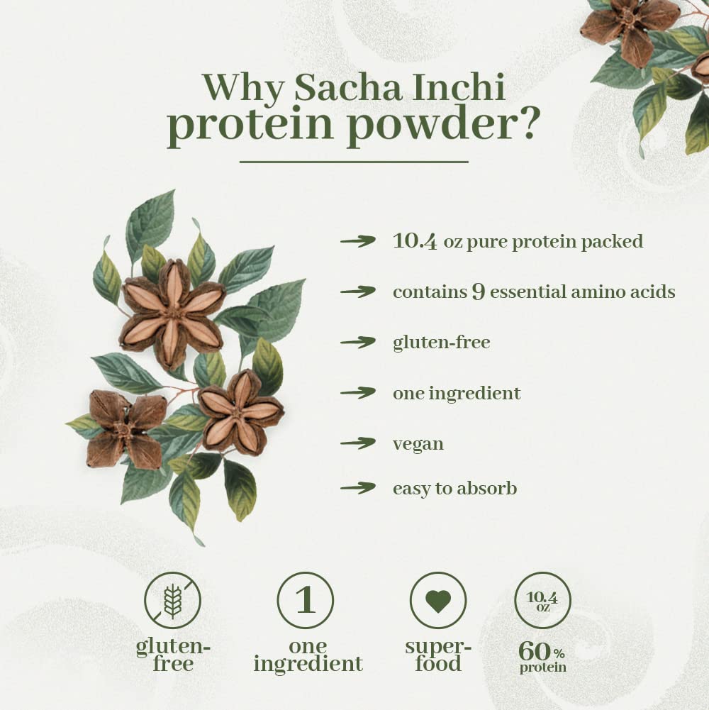 ANCESTRAL ORGANICS Sacha Inchi poudre dans un bol – mélange nutritif pour petit-déjeuner équilibré