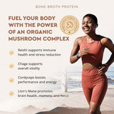 Ancestral Protéine Chocolat : ingrédients-champignons-biologiques pour soutien nutritionnel.