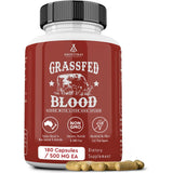 Ancestral Supplements – bouteille de gélules montrant les organes du bœuf, soutien potentiel à l'énergie.
