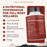 Ancestral Supplements – capsules concentrées sang, foie et rate de bœuf pour nutrition ciblée.