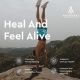 Ancestral Supplements – étiquette avec cartilage trachéal et foie, nutriments essentiels.