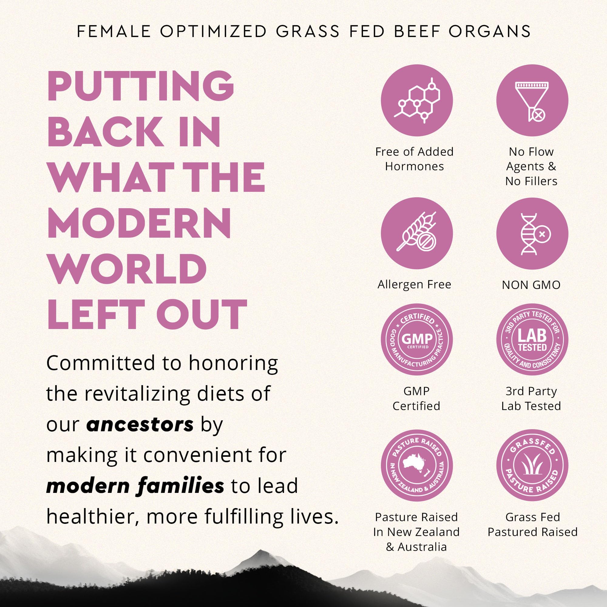 Ancestral Supplements Ovaires: nutriments ciblés pour l'équilibre féminin.