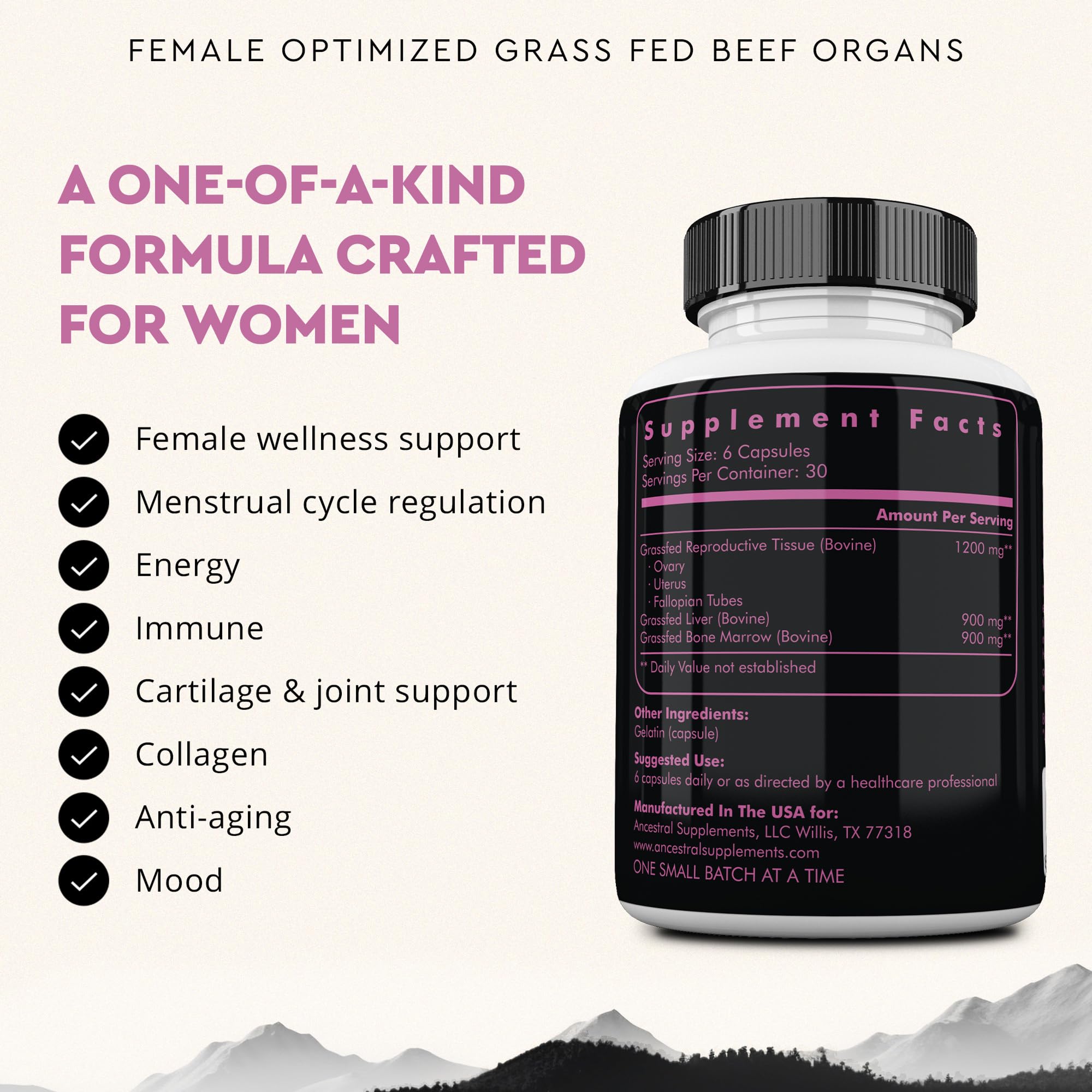 Ancestral Supplements Rein: soutien rénal et bien-être féminin.