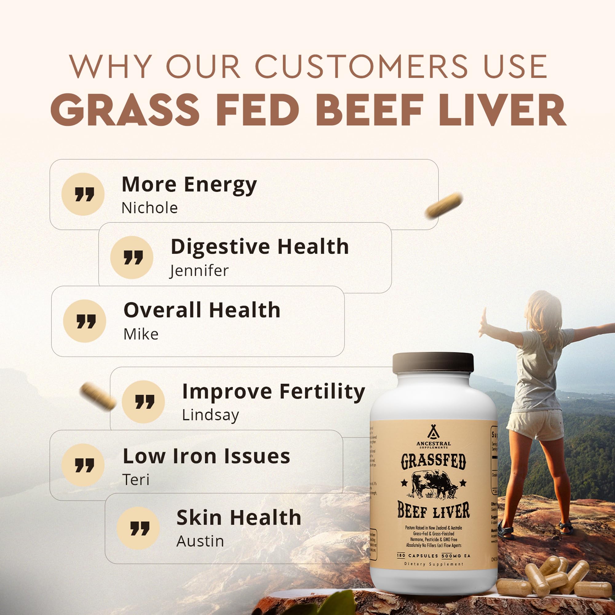 Ancestral Supplements Foie de boeuf nourri à l’herbe — conseils d’utilisation pour une routine bien être.