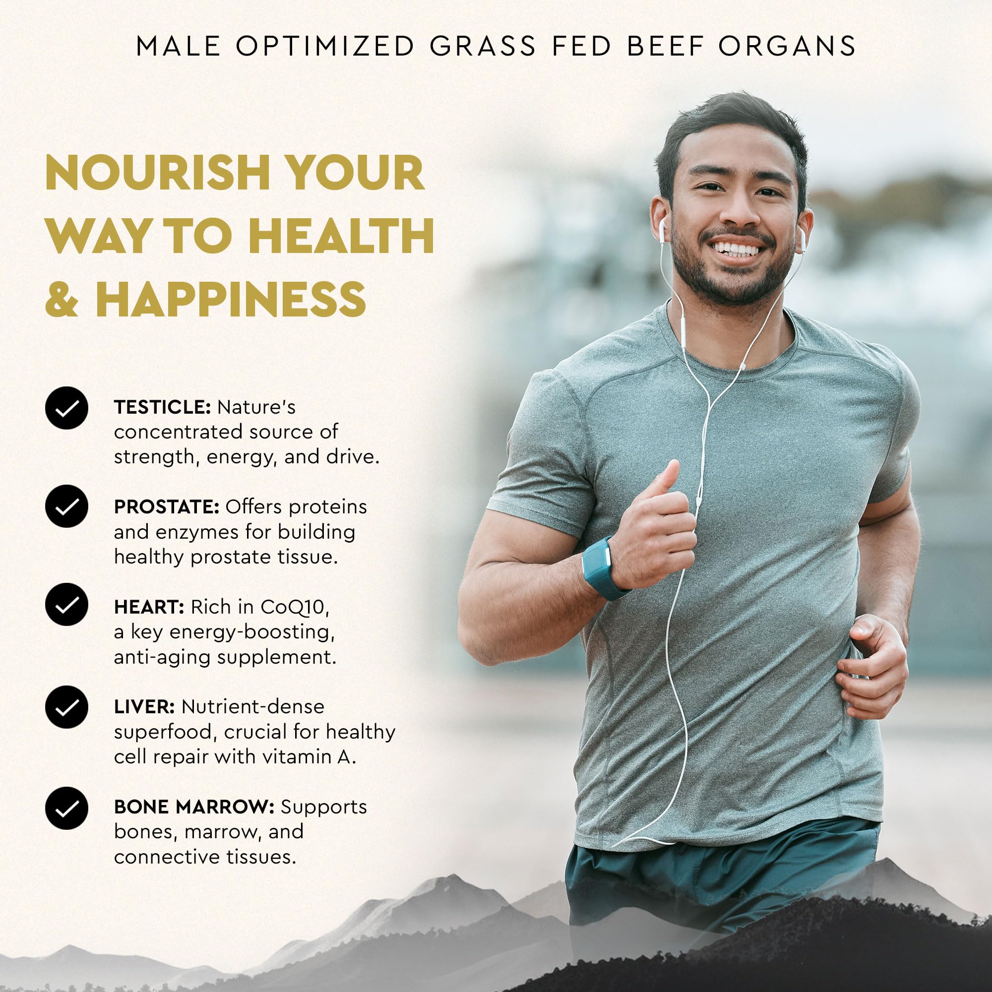 Ancestral Supplements Mofo – Organes bovins foie, prostate et cœur pour un apport ciblé.