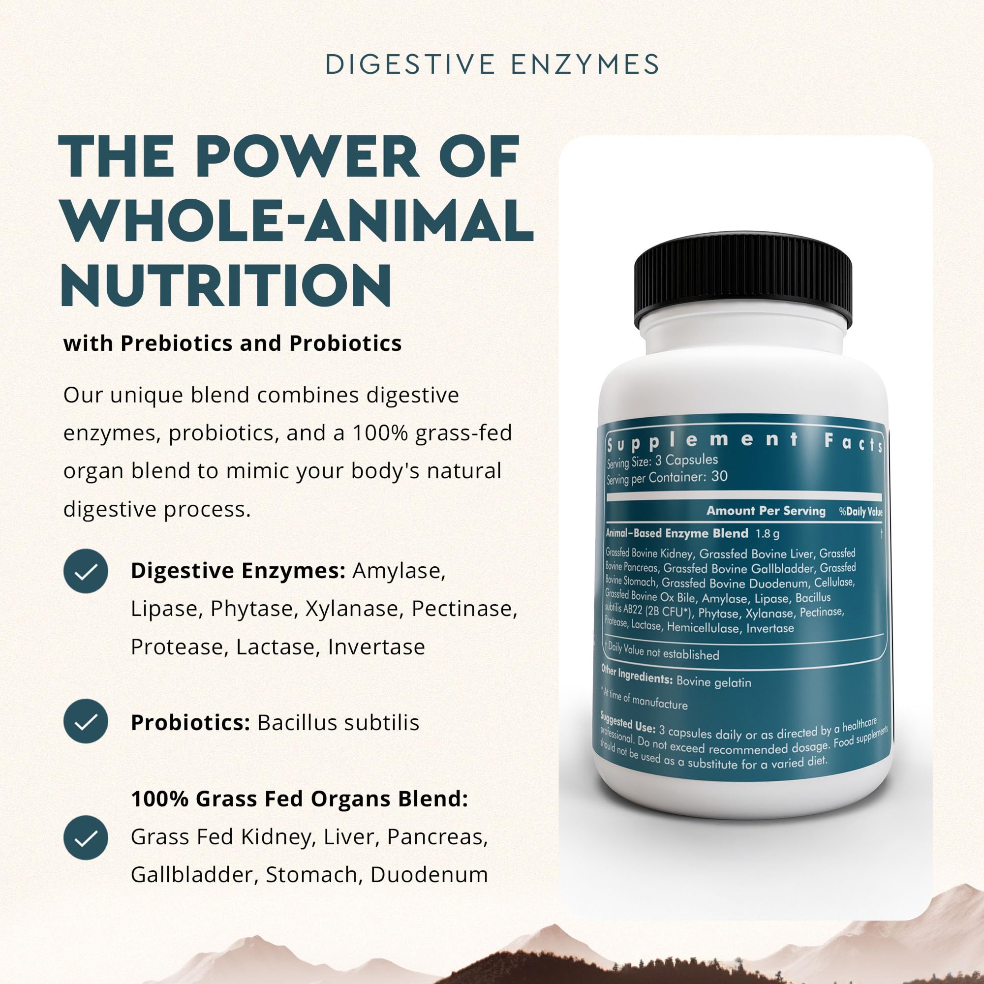 Probiotiques Bacillus subtilis d’Ancestral Supplements, soutien naturel de la flore intestinale