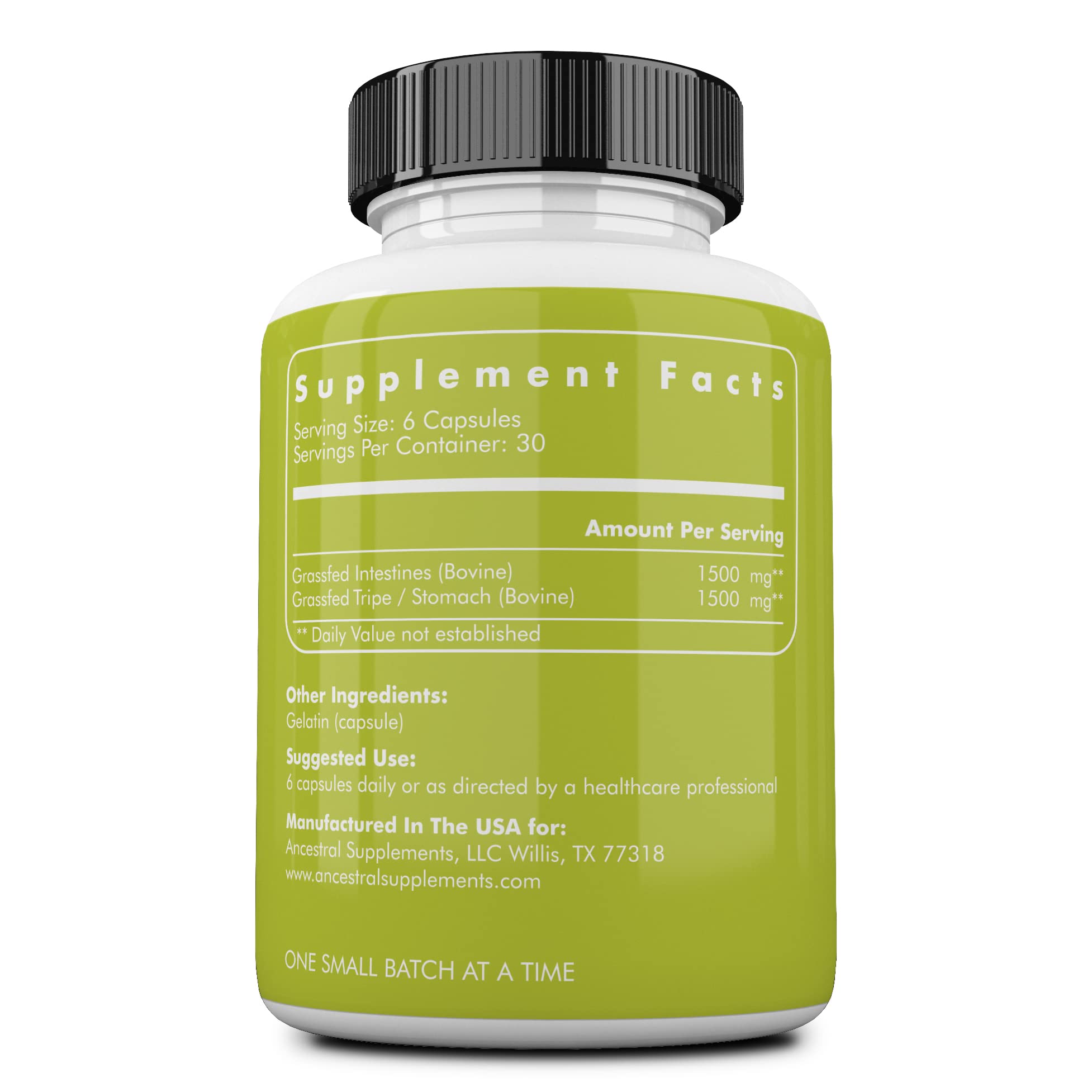 Ancestral Supplements Tripes estomac gélules: forme pratique pour la digestion.