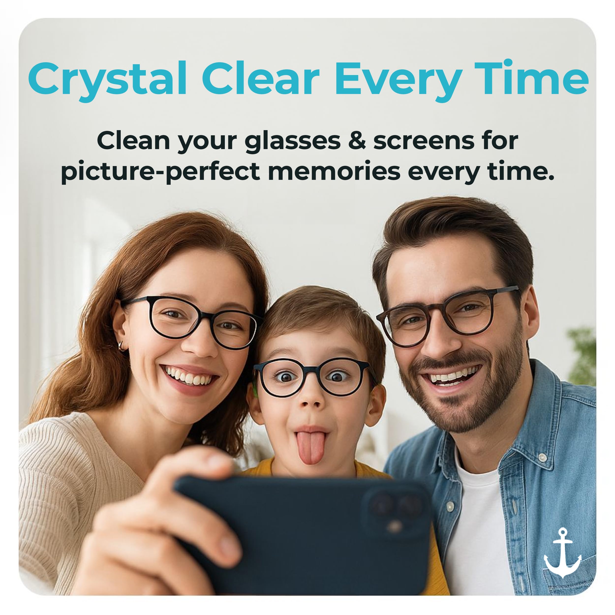 Chiffon nettoyant Anchor Glasses Straps : emballage individuel et protection pratique.