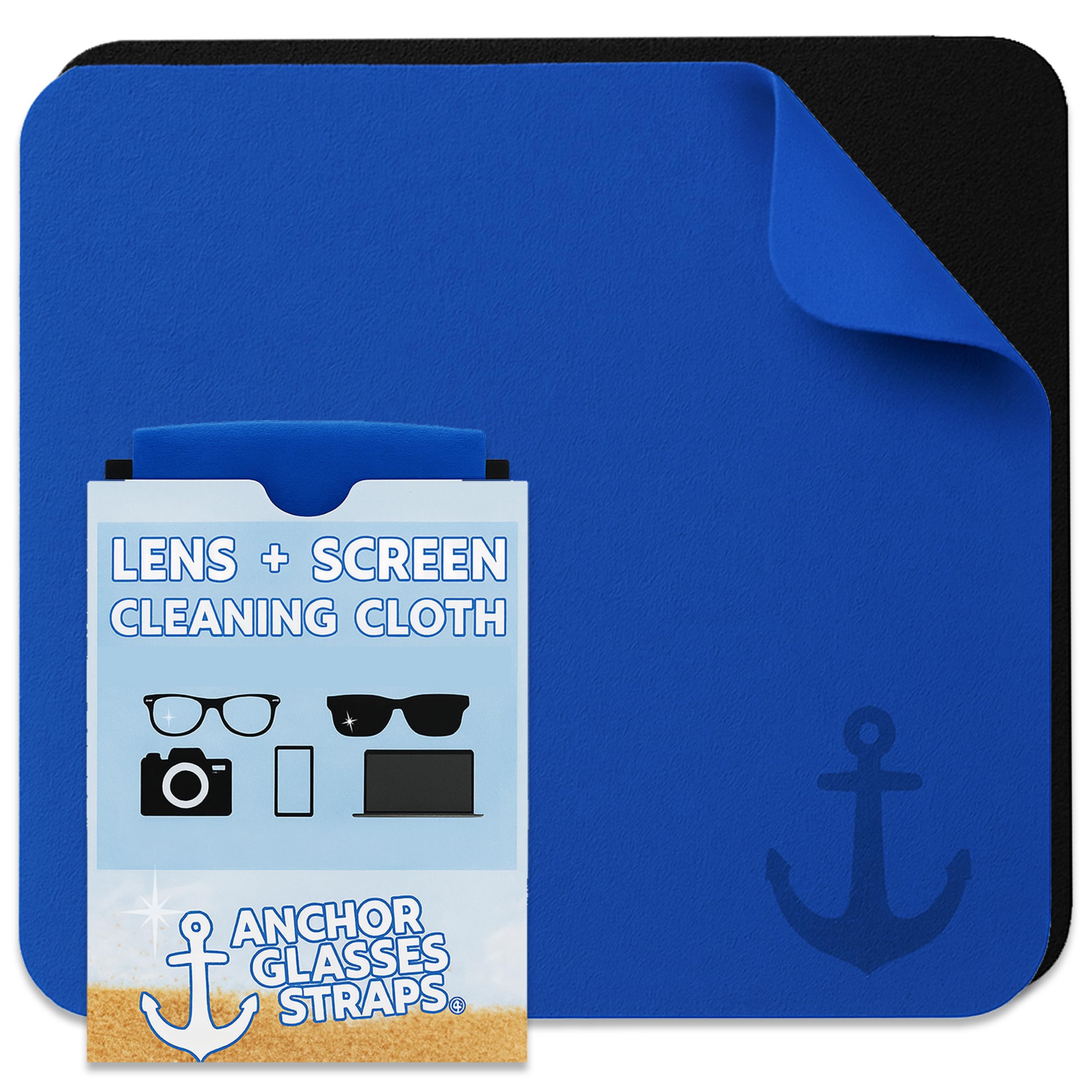 Chiffon nettoyant Anchor Glasses Straps : microfibre ultra-douce pour lunettes et écrans sans rayures.
