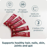 Ancient Nutrition Multi-Collagen poudre, mélange lisse dans un smoothie.