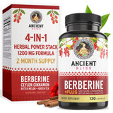 Ancient Bliss Berberine HCL 1200mg - bouteille: soutien quotidien du bien-être.