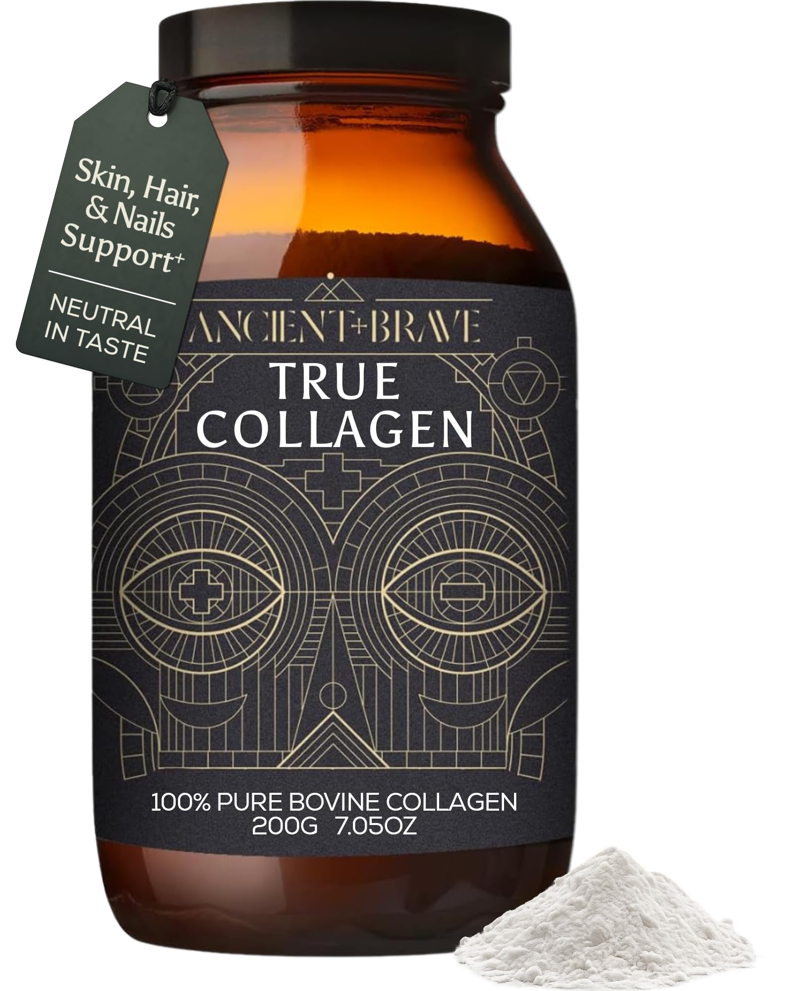 Ancient + Brave poudre collagene True dans pot, usage polyvalent pour beauté et bien-être
