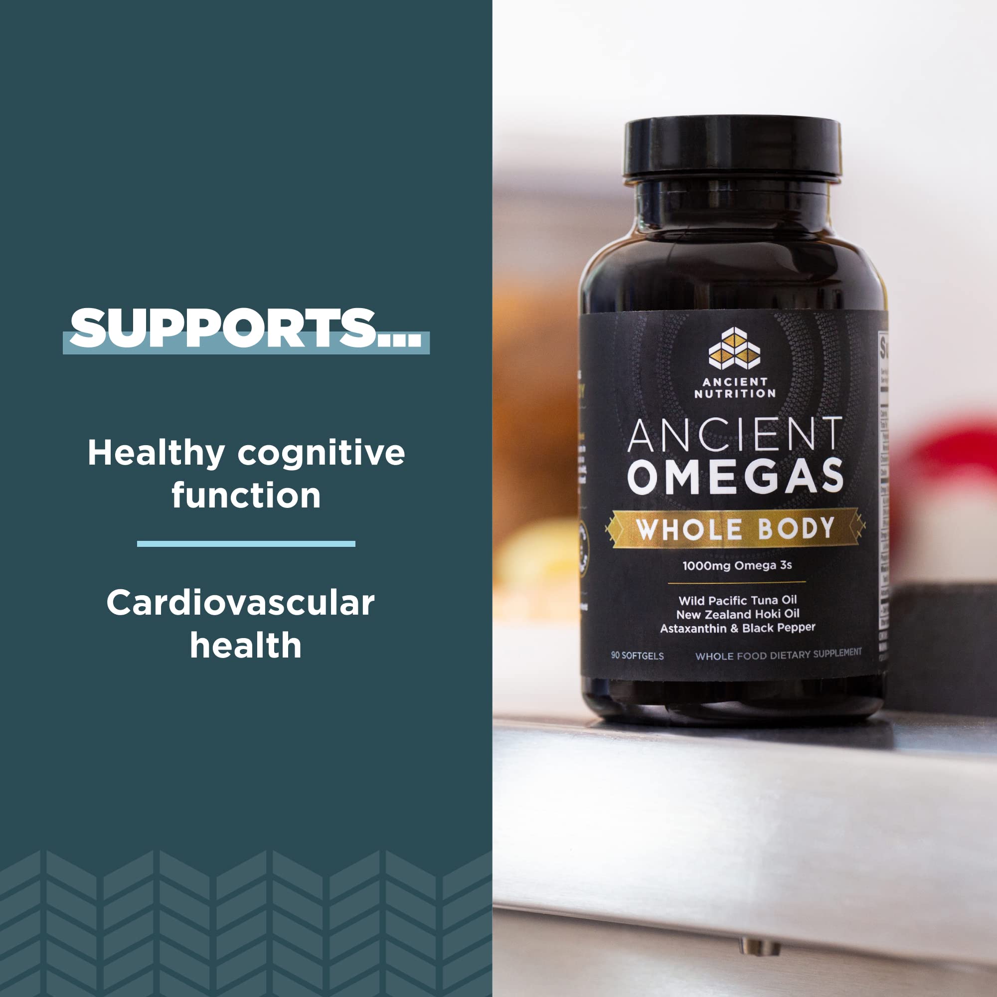 Ancient Omegas Whole Body: huile de poisson sauvage favorisant le fonctionnement cognitif.