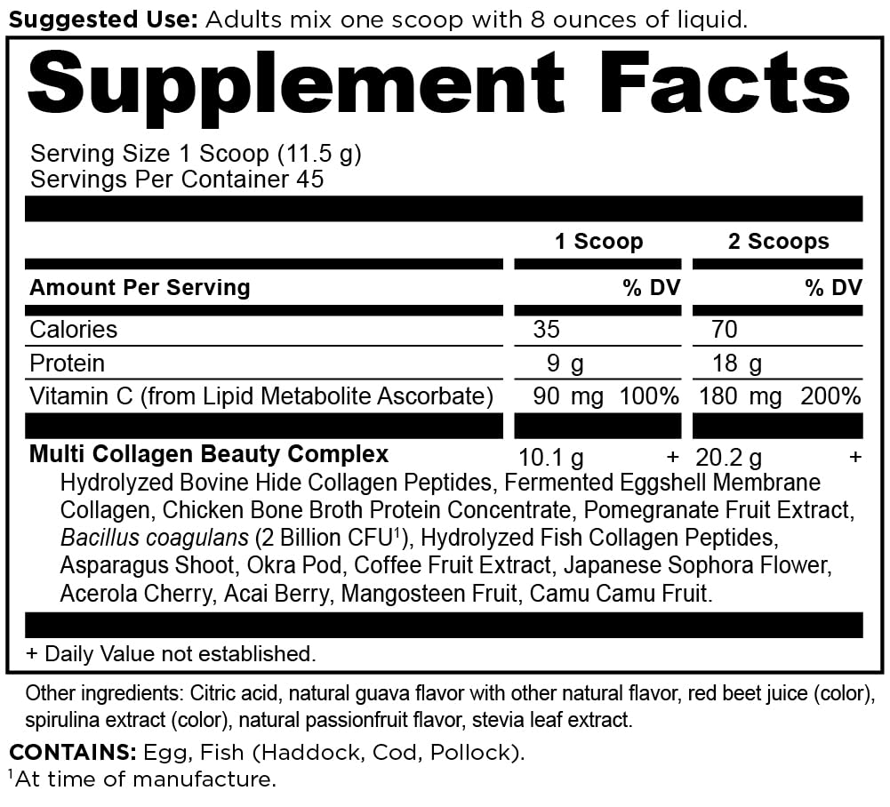 Ancient Nutrition Beauty Within, doseur indiquant portion précise pour smoothie quotidien
