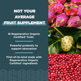 Ancient Nutrition Superfruits Capsules – capsules ouvertes montrant texture et absorption potentielle.