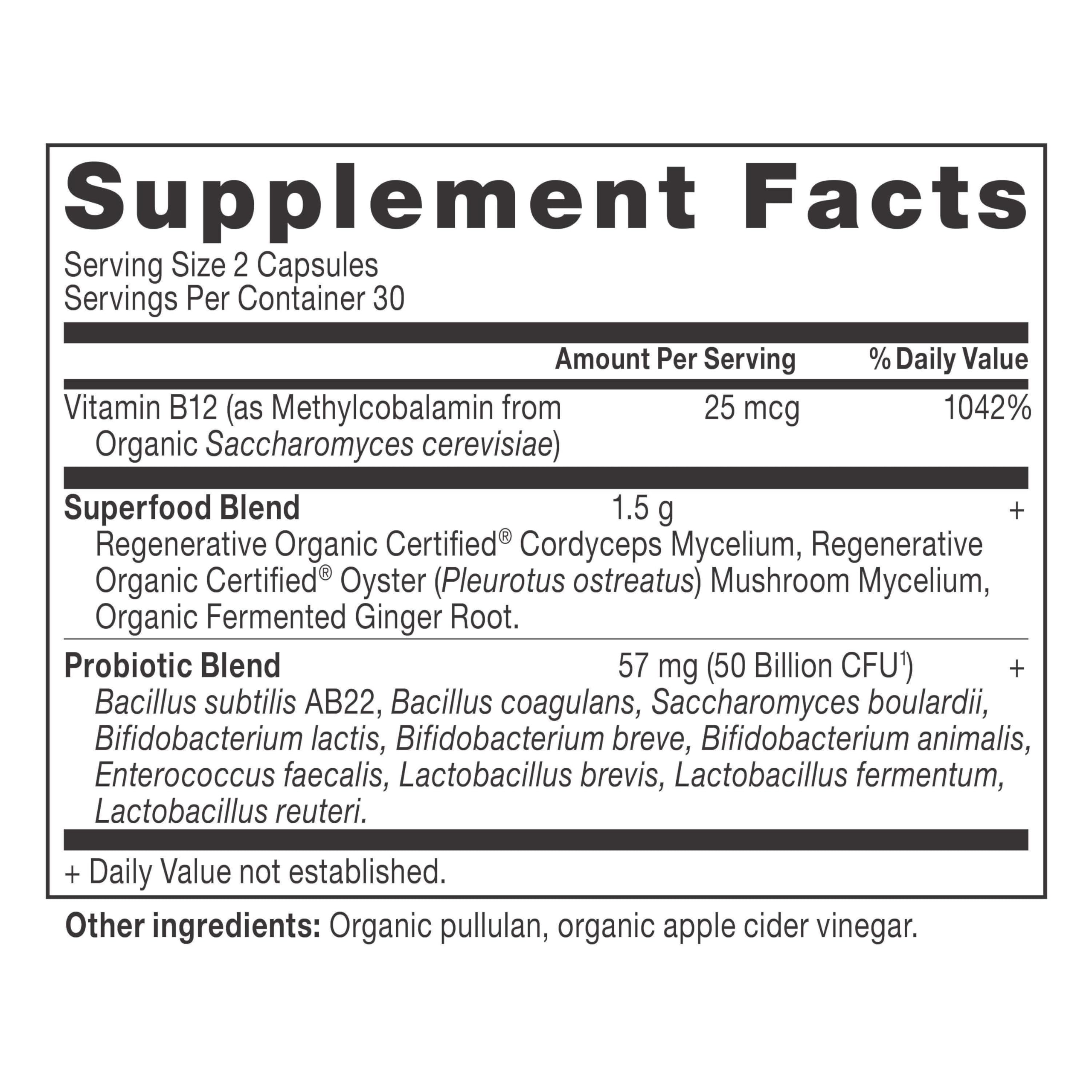 Ancient Nutrition: capules-probiotiques-metabolisme favorisent l'équilibre intestinal.