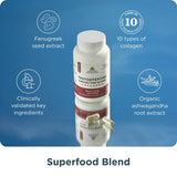Ancient Nutrition collagènes peptides 10-types verres — soutien possible cheveux et ongles.