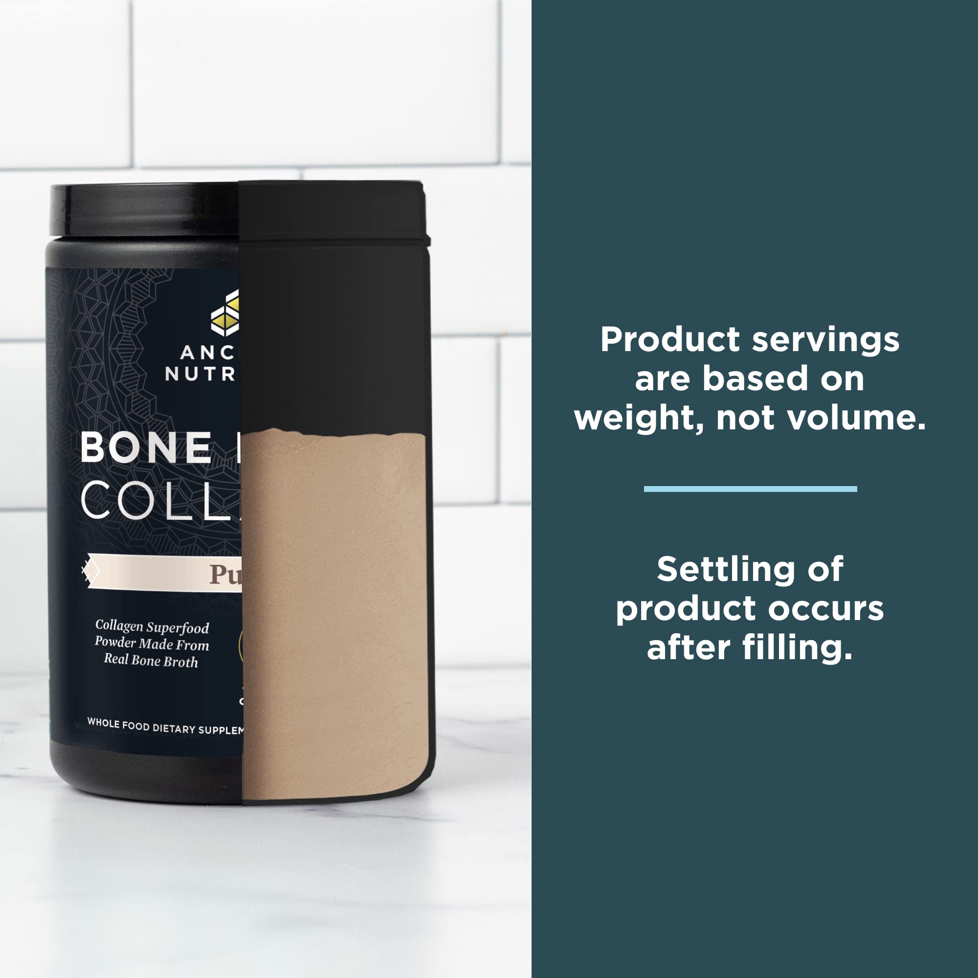 Ancient Nutrition Collagen Poudre Emballage — format pratique 15,9 oz pour usage quotidien.
